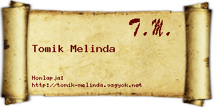Tomik Melinda névjegykártya